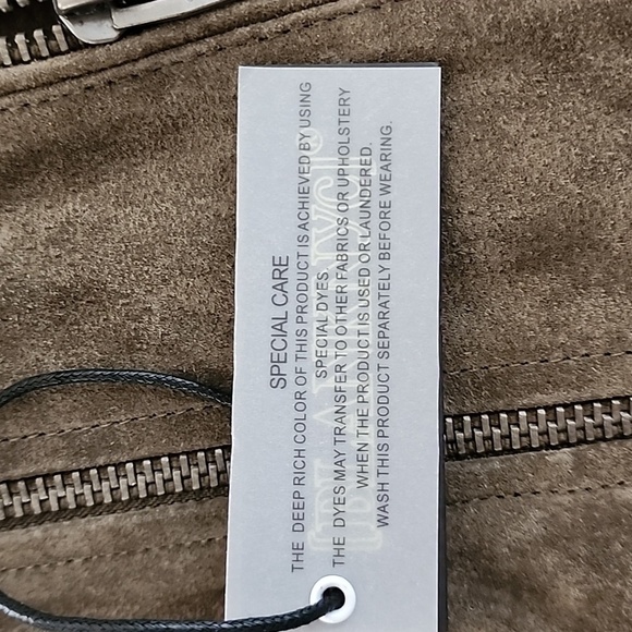 NWT BLANK NYC Belted Suede Moto Jacket Olive Size Medium - Picture 15 of 15